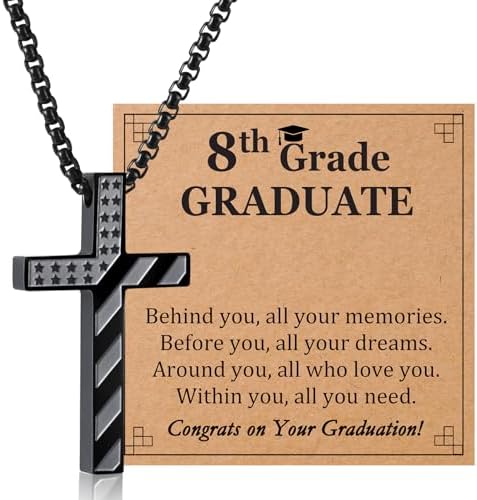 5th,6th,8th Graduation Gifts for Boys Class of 2026 Cross Necklace Middle High School College Phd Grad Graduate Gift Ideas by EPVIDO