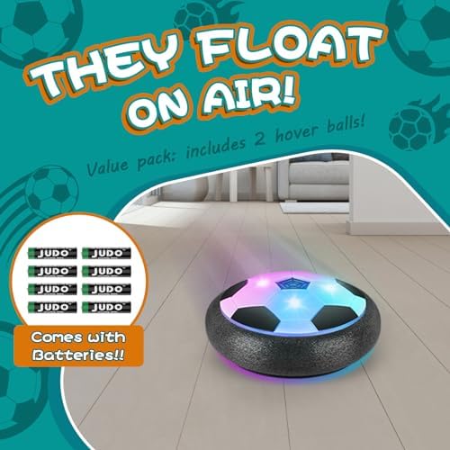 Ocditikl 2 Pack Hover Soccer Ball with 8 Pcs Batteries, Air Floating Soccer Toy with LED Lights & Foam Bumper, Indoor Games for Kids 4-8-12, Birthday Toys for 3 4 5 6 7 8 9 Year Old Boys Girls - Image 3