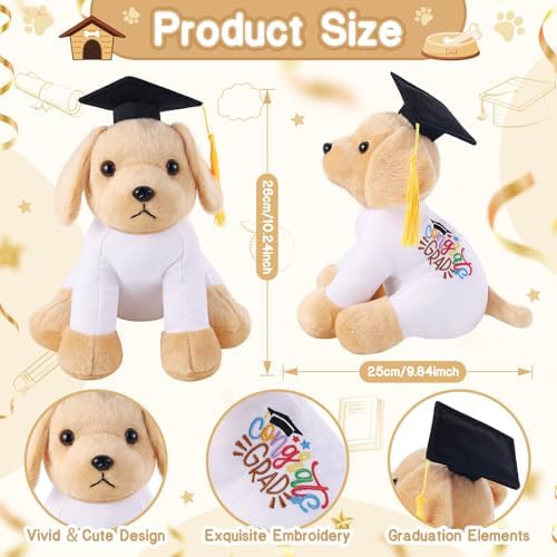 Blank Golden Retriever with Graduation Cap Toys Autograph Stuffed Dog Class of 2026 Graduated Plush Stuffed Teddy Animal Dog for Graduation Day Gift(Bernese Mountain Dog) - Image 2