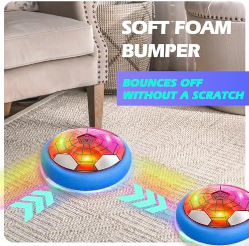 Ocditikl Hover Soccer Ball, Air Floating Soccer with LED Lights & Foam Bumper, Indoor Soccer Toys for Kids Ages 5-12, Ideal Easter Birthday for 4 5 6 7 8 9 10 11 12 Year Old Boys Girls - Image 3