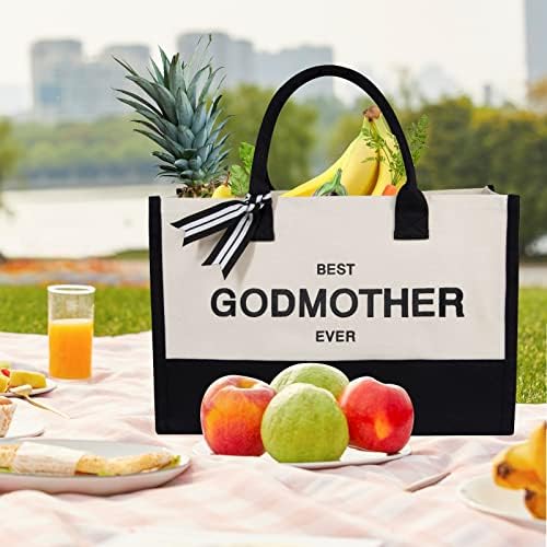 TOPDesign Personalized Initial Canvas Beach Bag, Monogrammed Gift Tote Bag for Women - Image 3
