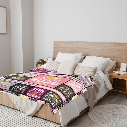 Wxiben 2026 Graduation Gifts for Her - Class of 2026 Graduation Blanket High School Seniors Nurse College Phd Graduate Gifts Grad Congrats Flannel Throw Blanket for Women 60 x 50 Inches - Image 4