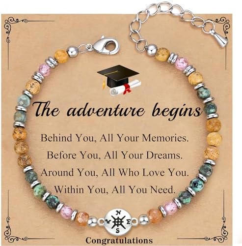 Graduation Gifts for Her 2026, Graduation Bracelet with Compass 5th 6th 8th Grade High Middle School College Graduates Gifts for Her Daughter Granddaughter by HiStock