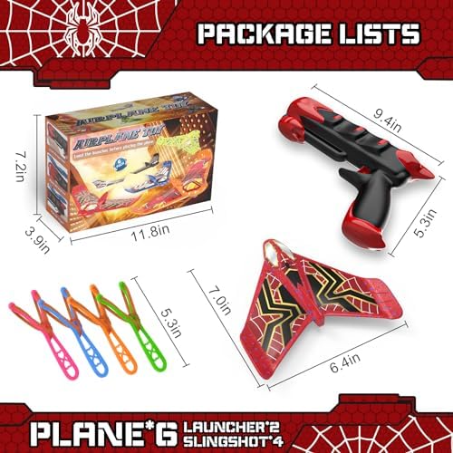 Fuwidvia 6 Pack Airplane Launcher Toys, LED Foam Airplane Toys for Kids - Image 6