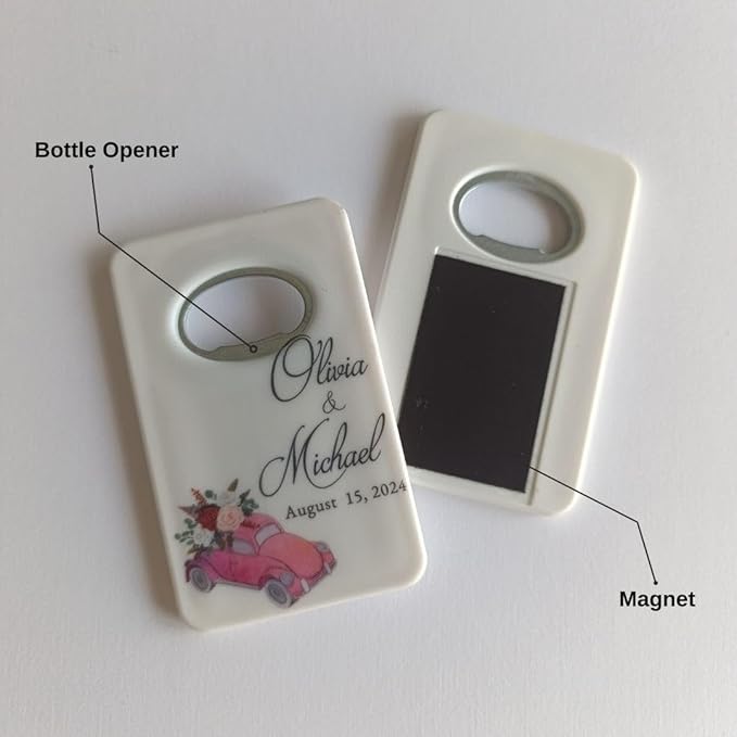 20 PCS Personalized Wedding Favors Bottle Openers - Custom Wedding Gifts for Guests with Thank You Cards, Memorable Thank You Gift for Celebrating Your Special Day (Credit Card)
