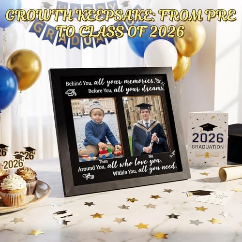 Wenqik Then and Now Graduation Picture Frame, Silver, Classic - Image 5