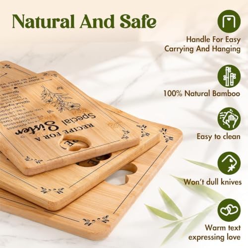 Sister Birthday Gifts - "Recipe for a Special Sister" 3PCS Cutting Board - Image 6