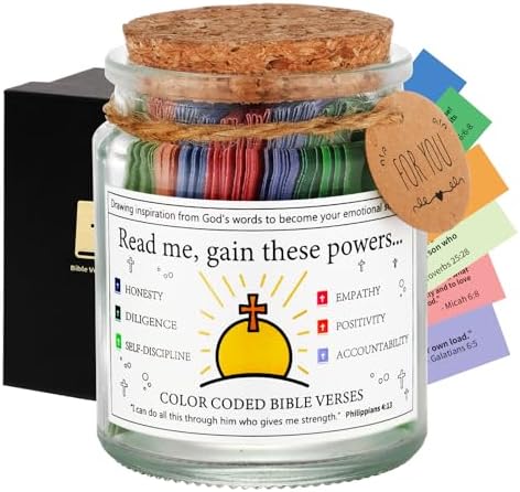 Bible Verses Jar,Prayer Cards Holy Hope Bible Jar,Christian Baptism Gifts by Qunrwe