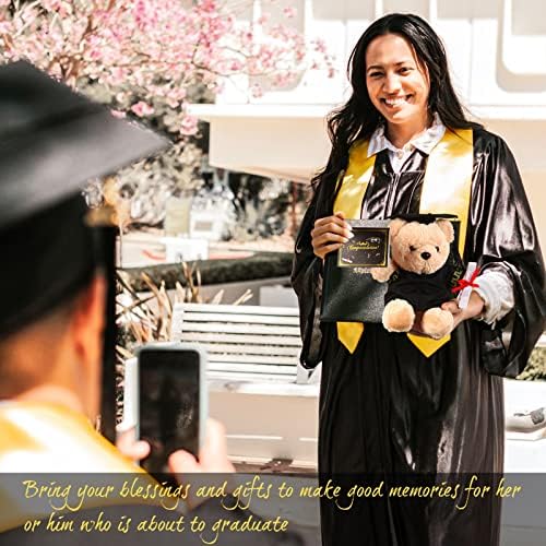 Bear with Graduation Cap Toys Class of 2026 Plush Stuffed Teddy Bear Animal Dog Cap and Gown with Greeting Card and Bag for Graduation Day Gift(Black) - Image 5