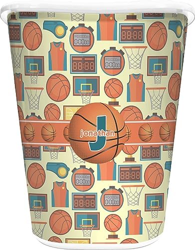 Personalized Basketball Waste Basket - Single Sided (White) by Unknown