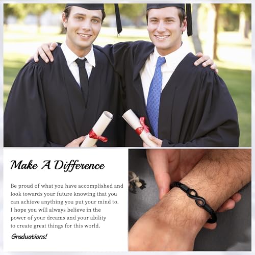 Leather Bracelet Gifts for Men, To My Son Bracelet Fathers Day Bracelet Gifts Dad Grandpa Love You Forever Engraved Birthday Valentines Graduation Gift Infinity Knot Jewelry - Image 2