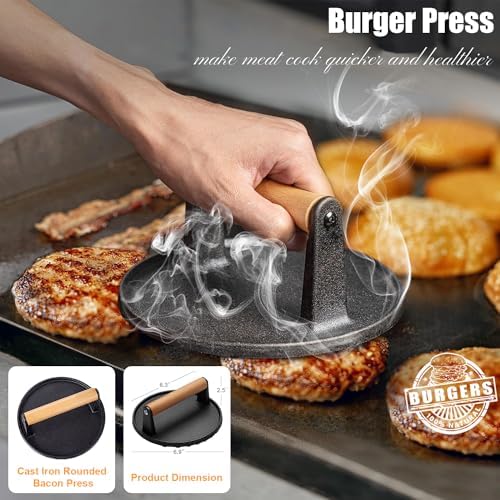 Grilliance 27pcs Griddle Accessories Kit for Blackstone, Professional Hibachi Flat Top Grill Tools, Enlarged Spatula Gift Set with Basting Cover，Burger Press Patty Maker for Outdoor BBQ Teppanyaki - Image 2