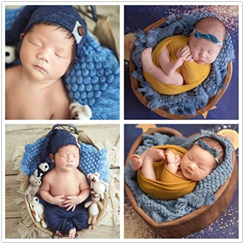 Zeroest Newborn Baby Photography Props Basket Filler Blanket (Blue) - Image 7