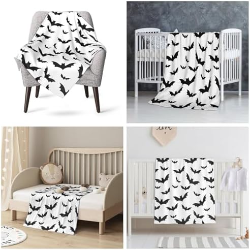 Halloween Bat Throw Blanket Super Soft Warm Bed Blankets for Couch Bedroom Sofa Office Car, All Season Cozy Flannel Fuzzy Blanket for Girls Boys Adults, 30"X40" - Image 4
