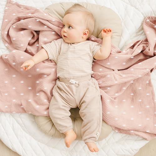 Konssy Muslin Swaddle Blankets, 100% Cotton Receiving Blankets, 47"x 47" - Image 5