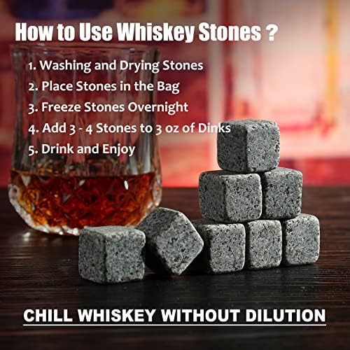 Whiskey Stones Glass Gifts Set - Bourbon Scotch Whiskey Glasses Set of 2 - Image 4