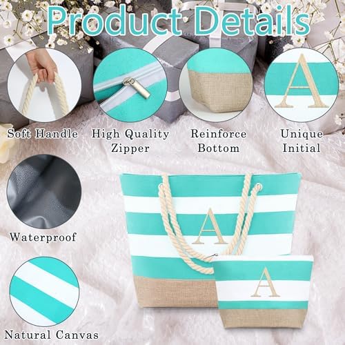 YOOLIFE Beach Bags for Women - Travel Canvas Beach Tote, Pool Waterproof Bag, Travel Essentials, Gifts for Women Birthday - Image 4