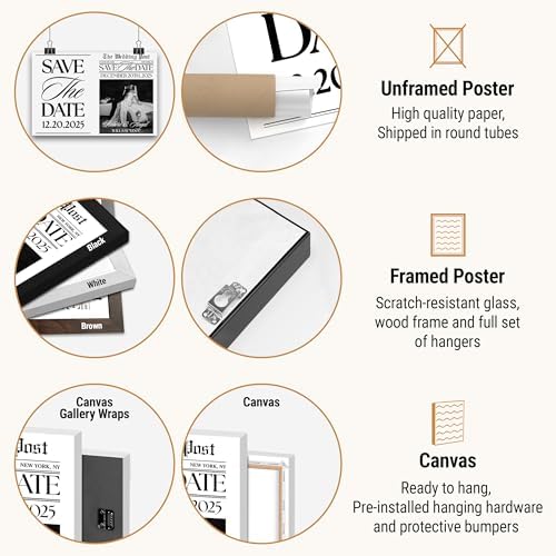 VICILO Personalized Save The Date Newspaper Poster – Custom The Wedding Post News Announcement Photo Frame Canvas, Unique Engagement Gift for Couples, Wedding Décor & Keepsake - Image 3