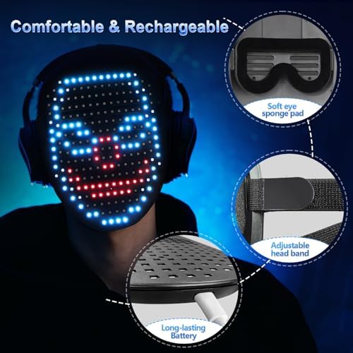 Mr.Pang LED Light Up Mask with Gesture Sensing, Kids Toys Gifts for Boys - Image 6