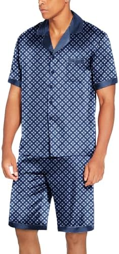 Ekouaer Men Silk Pajamas Set 2 Pieces Satin Pj Button Down Loungewear Sets - Image 2