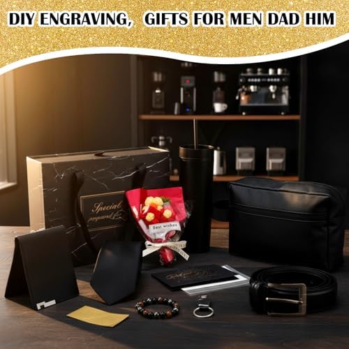 Tioncy 10 Pcs Mens Gift Set, 16oz Tumbler Wallet Belt Tie,Chinese Red - Image 3