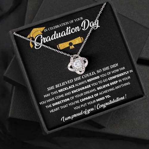 Graduation Necklace for Her 2026 – Inspirational Sterling Silver Necklace with Message Card & Gift Box, Graduation Gifts for Women, Daughter, Girlfriend, Sister, College & High School Grad - Image 4