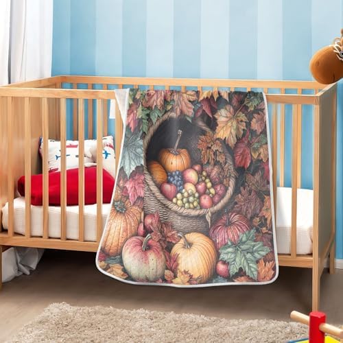 Basket Leaves Brown Baby Blanket for Girls Boys Soft Infants Toddlers Receiving Blankets for Crib Stroller Travel Bed Decorative - Image 6