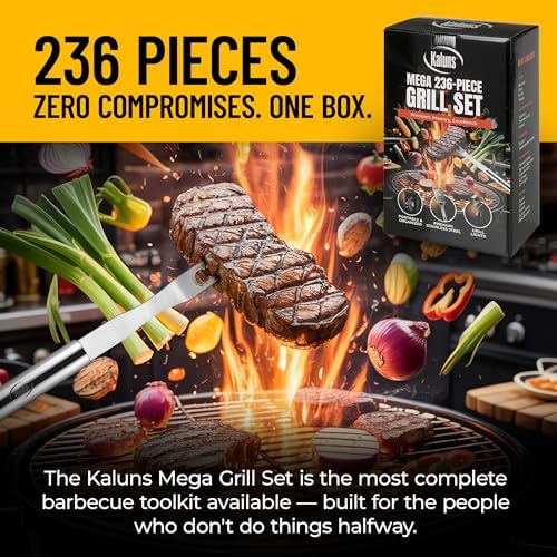 Kaluns 236 PCS Ultimate Grill Master Gift Set – Complete BBQ Accessories Kit with Virtually Everything Needed for Grilling, Smoking & BBQ - Image 2