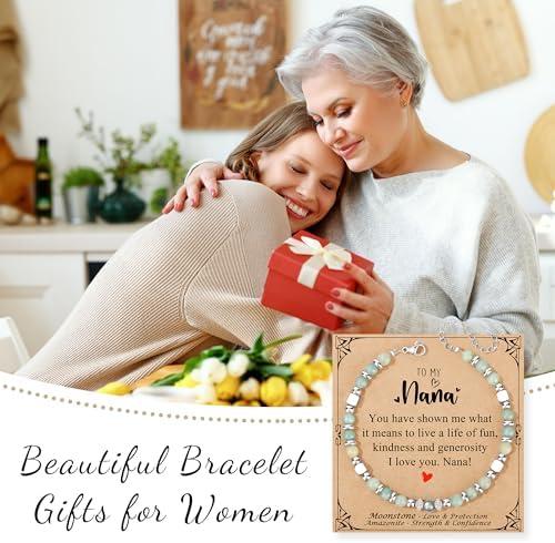 Gifts for Women Moonstone Bracelet, Amazonite Imperial Jasper Bracelets - Image 7