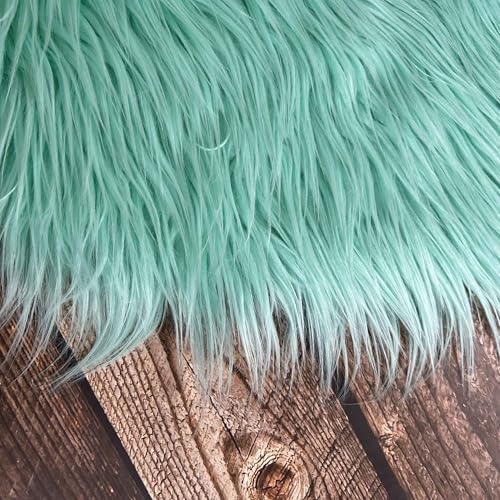 Newborn Photo Props Faux Fur Round 23.6 inch Soft Baby Boy Girl Photo Blanket Studio Photo Mat (Mint) - Image 4