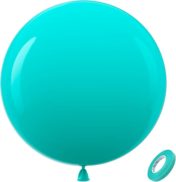 Bezente Teal Giant Balloons 36 Inch - 8 Pack Jumbo Teal Balloons Large Round Turquoise Latex Balloons for Wedding Bridal Shower Birthday Party Backdrop Decorations