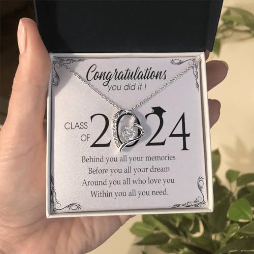 VIRAGIL 2023 Graduation Gifts for Her, Class of 2024 Love Knot Sterling Silver Pendant Necklace Senior College Graduation Jewelry Gifts for Girl Daughter - Image 4