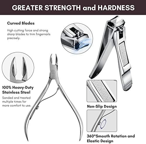 FAMILIFE Stainless Steel Manicure Set 11-in-1 Professional Nail Clipper Kit - Image 4