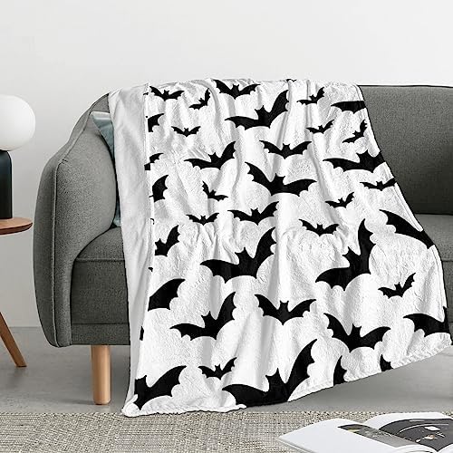 Halloween Bat Throw Blanket Super Soft Warm Bed Blankets for Couch Bedroom Sofa Office Car, All Season Cozy Flannel Fuzzy Blanket for Girls Boys Adults, 50"X40" - Image 2