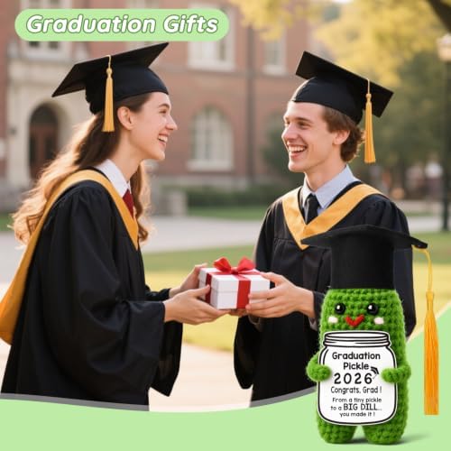 Graduation Gifts Cards Graduation Decorations 2026 Handmade Crochet Pickle - Image 3