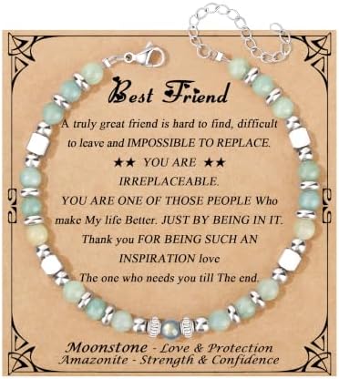 Gifts for Women Moonstone Bracelet, Amazonite Imperial Jasper Bracelets by Joycuff