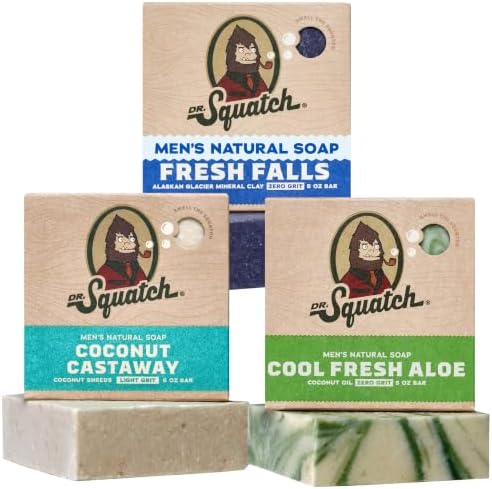 Dr. Squatch Natural Men’s Bar Soap, Body Soap Bar (5oz, 3-Pack) by DrSquatch