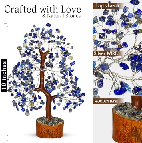 YATSKIA Lapis Lazuli Crystal Tree of Life | Crystal and Healing Stone Decor | Birthday Gifts for Women | Home Decor | Healing Crystals | Thank You Gifts | 10 Inch 300 Beads - Image 2