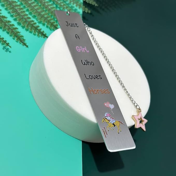 Bookmarks for Women Granddaughter Gift Wife Daughter Sister Bestie Families Graduation Bookmark Cute Birthday Present Daughter Cousin Niece Christmas Special Keepsakes Just A Girl Who Loves Horses