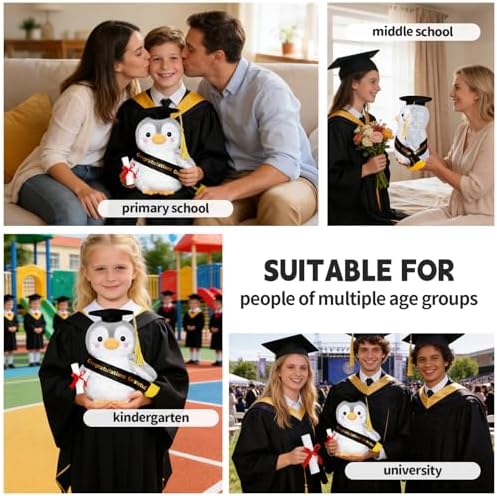 Graduation Decorations 2026 Penguin Plush，9.05 Inch Class of 2026 Graduation Plush Penguin Stuffed Animal,Cute Graduation Gifts for Kindergarten, High School, and College Graduates (Penguin) - Image 6