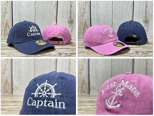 Embroidered Captain & First Mate Baseball Caps Set for Men Women - Image 4