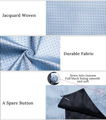 DiBanGu Mens Vest and Tie Set Formal Paisley Waistcoat and Necktie Pocket Square Cufflinks Silk Suit Vest for Tuxedo Wedding - Image 5
