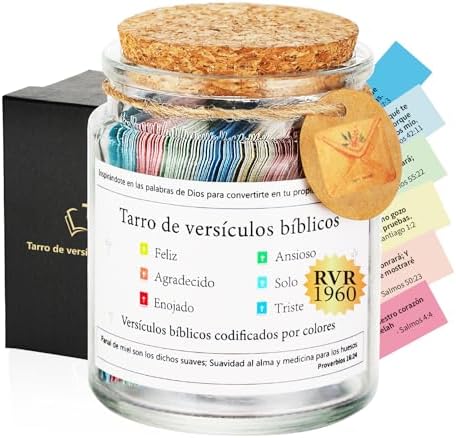 Spanish Bible Verse Jar,Frasco De Tarjetas Con Versículos Bíblicos RVR 1960 by Qunrwe