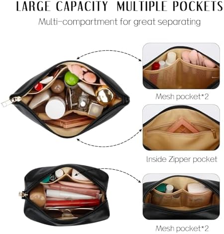 Gifts for Women Girls Personalized Initial Travel Makeup Bag - Image 5