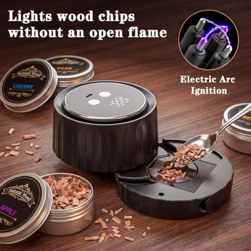 Electric Whiskey Smoker Kit with 6 Wood Chips - Whisky Gifts for Men - Image 2