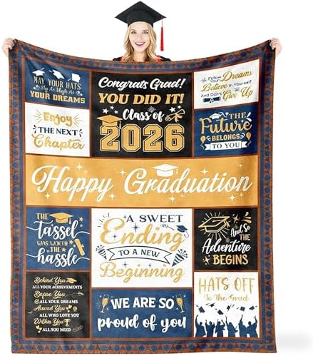 2026 Graduation Gifts Blanket,Graduation Gifts for Her/Him, Class of 2026 High School/College/Masters Degree/Doctorate/PHD Gifts by Unknown