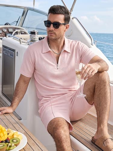 Men's Summer Outfits 2-Piece Polo Short Sets Shirt Sweatsuit - Image 4