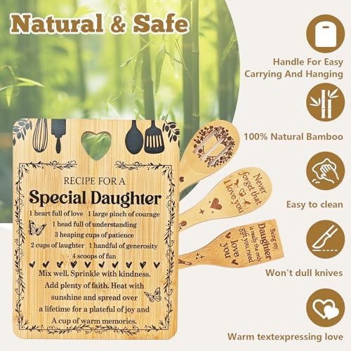 Daughter Birthday Gifts - "Recipe for a Special Daughter" Cutting Board Set - Image 5