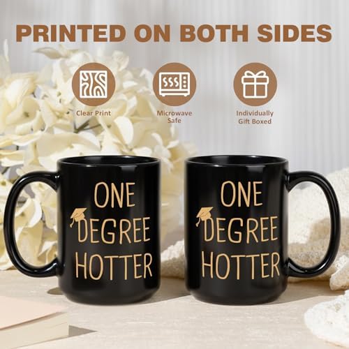Petalsun Graduation Gift for Her, Him - 15oz Ceramic One Degree Hotter Mug - Image 4