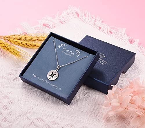 EPIRORA Graduation Gifts 2026 for Her, Sterling Silver Compass Necklace for Women, High School College Class of 2026 Graduation Inspirational Jewelry Gifts - Image 2